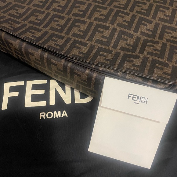 Fendi Mens Flap Messenger Bag Zucca Coated Canvas Medium - Picture 8 of 16